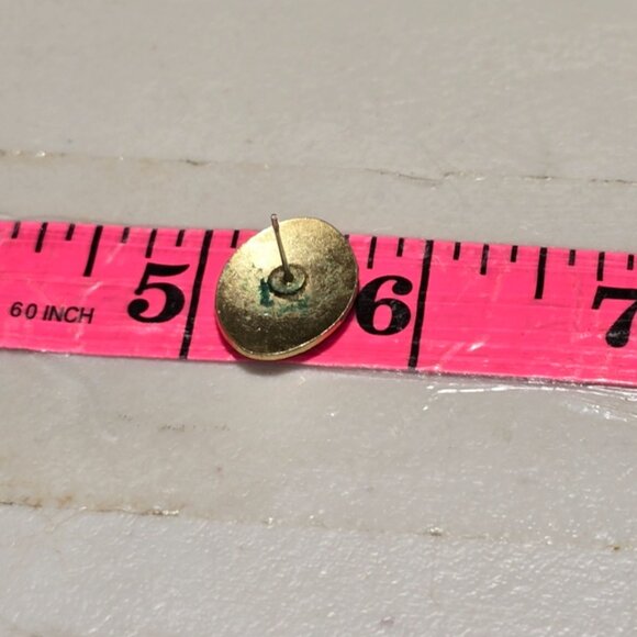 Vintage 1980s Unicorn Cloisonne Enamel Oval Earrings - Picture 2 of 2